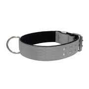 Polyamide Dog Collar with Triple Webbing and 5 cm Neoprene – KI01005/75/50/GY/01