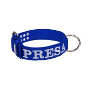 Collar de perro de poliamida con triple correa y bordado, 5cm – KI01006/65/50/BL/00