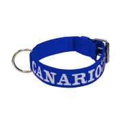 Collar de perro de poliamida con triple correa y bordado, 5cm – KI01006/65/50/BL/00
