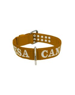 Collar de perro de poliamida con triple correa y bordado, 5cm - KI01006/65/50/BR/00
