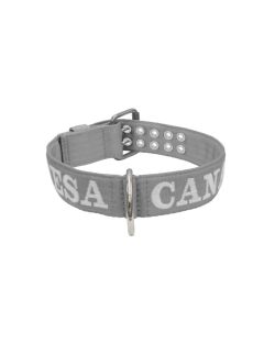 Collar de perro de poliamida con triple correa y bordado, 5cm - KI01006/65/50/GY/00