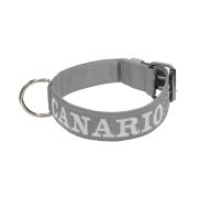 Collar de perro de poliamida con triple correa y bordado, 5cm – KI01006/65/50/GY/00