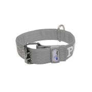 Collar de perro de poliamida con triple correa y bordado, 5cm – KI01006/65/50/GY/00