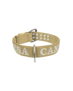 Collar de perro de poliamida con triple correa y bordado, 5cm - KI01006/70/50/BE/00