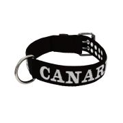 Collar de perro de poliamida con triple correa y bordado, 5cm – KI01006/70/50/BK/00