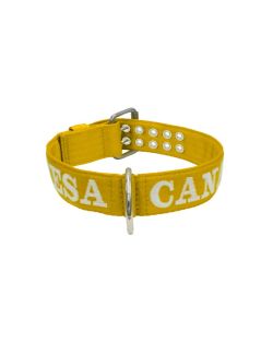 Collar de perro de poliamida con triple correa y bordado, 5cm - KI01006/70/50/YL/00