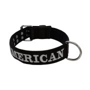 Dog Collar from Polyamide with Triple Strap, Embroidery, and Neoprene, 5cm Width – KI01007/65/50/BK/01