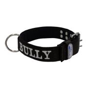 Dog Collar from Polyamide with Triple Strap, Embroidery, and Neoprene, 5cm Width – KI01007/65/50/BK/01