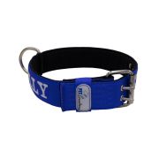 Dog Collar from Polyamide with Triple Strap, Embroidery, and Neoprene, 5cm Width – KI01007/65/50/BL/01