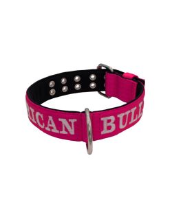 Dog Collar from Polyamide with Triple Strap, Embroidery, and Neoprene, 5cm Width - KI01007/65/50/FU/01