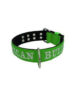 Dog Collar from Polyamide with Triple Strap, Embroidery, and Neoprene, 5cm Width - KI01007/65/50/LM/01