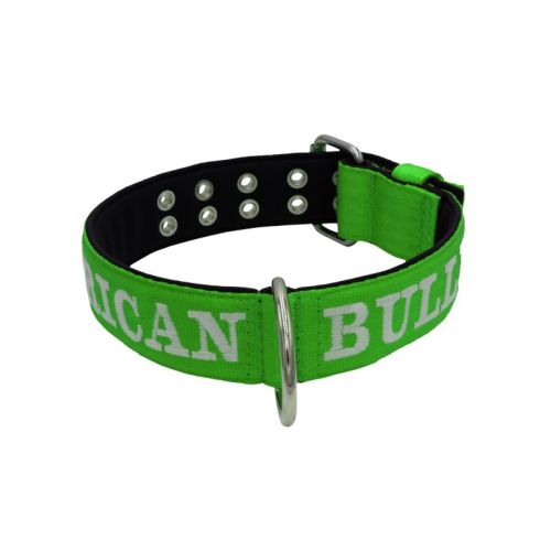 Dog Collar from Polyamide with Triple Strap, Embroidery, and Neoprene, 5cm Width – KI01007/65/50/LM/01