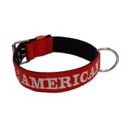 Dog Collar from Polyamide with Triple Strap, Embroidery, and Neoprene, 5cm Width – KI01007/65/50/RD/01