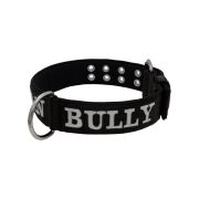 Dog Collar from Polyamide with Triple Strap, Embroidery, and Neoprene, 5cm Width – KI01007/70/50/BK/01
