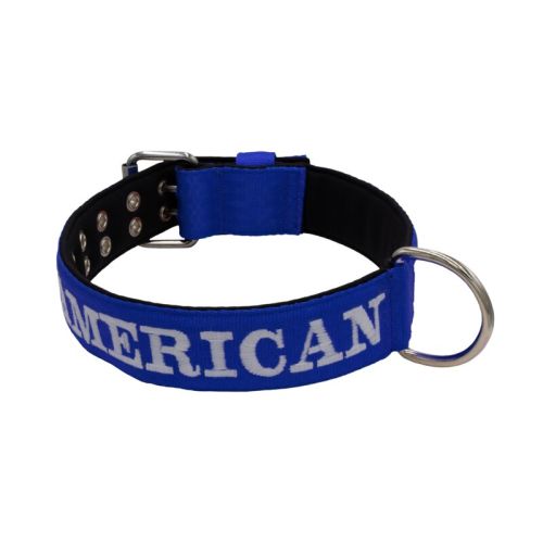 Dog Collar from Polyamide with Triple Strap, Embroidery, and Neoprene, 5cm Width – KI01007/70/50/BL/01