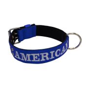Dog Collar from Polyamide with Triple Strap, Embroidery, and Neoprene, 5cm Width – KI01007/70/50/BL/01