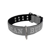 Collar de perro de poliamida con triple correa y bordado, 5cm – KI01007/70/50/GY/01