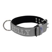 Collar de perro de poliamida con triple correa y bordado, 5cm – KI01007/70/50/GY/01
