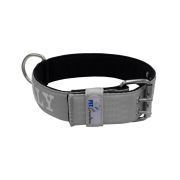 Collar de perro de poliamida con triple correa y bordado, 5cm – KI01007/70/50/GY/01
