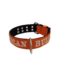 Collar de perro de poliamida con triple correa y bordado, 5cm - KI01007/70/50/OR/01