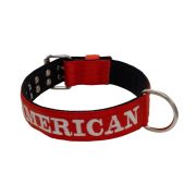 Dog Collar from Polyamide with Triple Strap, Embroidery, and Neoprene, 5cm Width – KI01007/70/50/RD/01