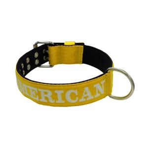 Collar de perro de poliamida con triple correa y bordado, 5cm – KI01007/70/50/YL/01