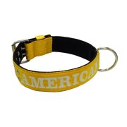 Collar de perro de poliamida con triple correa y bordado, 5cm – KI01007/70/50/YL/01
