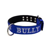 Dog Collar from Polyamide with Triple Strap, Embroidery, and Neoprene, 5cm Width – KI01007/75/50/BL/01