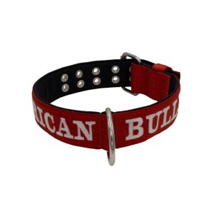 Collar de perro de poliamida con triple correa y bordado, 5cm – KI01007/75/50/DR/01