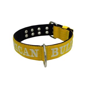 Collar de perro de poliamida con triple correa y bordado, 5cm – KI01007/80/50/YL/01
