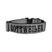 Collar de perro táctico de poliamida y neopreno con bordado, 4 cm de ancho – KI01009/40/40/GY/01