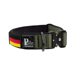 Collar de perro táctico de poliamida y neopreno con bordado, 4 cm de ancho – KI01009/40/40/KH/01