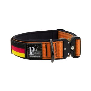 Collar de perro táctico de poliamida y neopreno con bordado, 4 cm de ancho – KI01009/40/40/OR/01