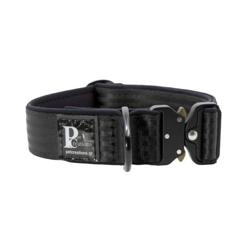 Περιλαίμιο Σκύλου Tactical Clip από Πολυαμίδιο και Νεοπρέν Πλάτους 5 εκατοστών – KI01010/45/50/BK/01