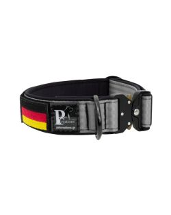 Dog Collar Tactical Clip made of Polyamide with Neoprene and Embroidery, 5 cm Wide - KI01011/45/50/GY/01