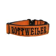 Dog Collar Tactical Clip made of Polyamide with Neoprene and Embroidery, 5 cm Wide – KI01011/45/50/OR/01