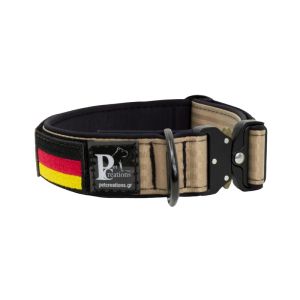 Collar de perro táctico de poliamida y neopreno con bordado, 5 cm de ancho – KI01011/70/50/BE/01