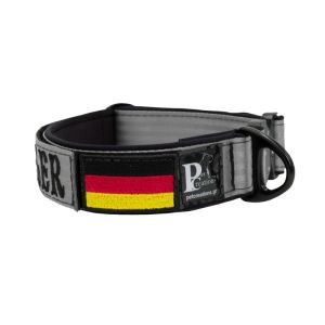 Collar de perro táctico de poliamida y neopreno con bordado, 5 cm de ancho – KI01011/70/50/GY/01