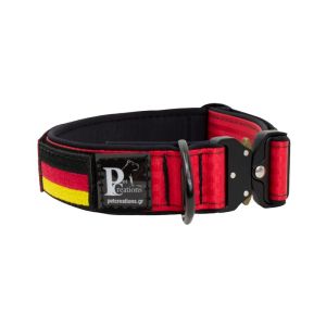 Collar de perro táctico de poliamida y neopreno con bordado, 5 cm de ancho – KI01011/70/50/RD/01