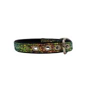 Dog Collar with Glitter Fabric 2cm Strap, and Neoprene Lining – KI01012/35/20/GO/01