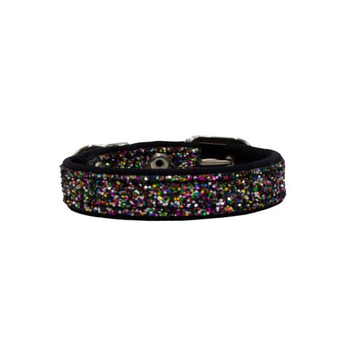 Dog Collar with Glitter Fabric 2cm Strap, and Neoprene Lining – KI01012/35/20/ML/01