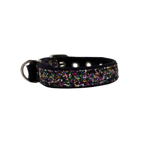 Dog Collar with Glitter Fabric 2cm Strap, and Neoprene Lining – KI01012/35/20/ML/01