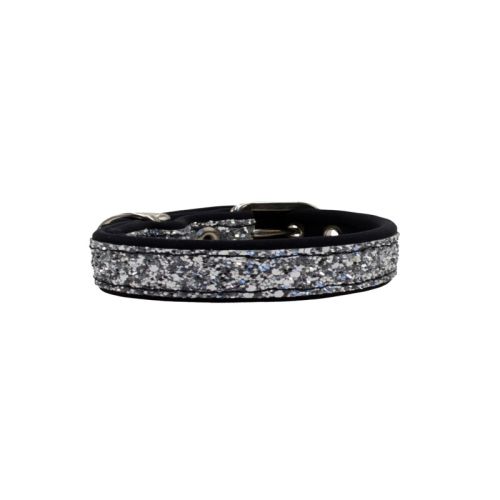 Dog Collar with Glitter Fabric 2cm Strap, and Neoprene Lining – KI01012/35/20/SL/01
