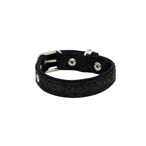 Dog Collar with Glitter Fabric 2cm Strap, and Neoprene Lining – KI01012/40/20/BK/01