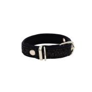 Dog Collar with Glitter Fabric 2cm Strap, and Neoprene Lining – KI01012/40/20/BK/01