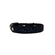 Dog Collar with Glitter Fabric 2cm Strap, and Neoprene Lining – KI01012/40/20/BL/01
