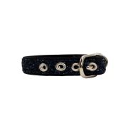 Dog Collar with Glitter Fabric 2cm Strap, and Neoprene Lining – KI01012/40/20/BL/01