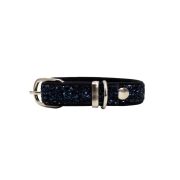 Dog Collar with Glitter Fabric 2cm Strap, and Neoprene Lining – KI01012/40/20/BL/01