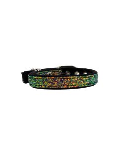 Dog Collar with Glitter Fabric 2cm Strap, and Neoprene Lining - KI01012/40/20/GO/01