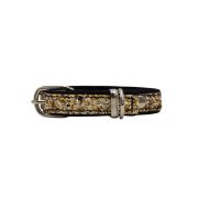 Dog Collar with Glitter Fabric 2,5cm, Strap, and Neoprene Lining – KI01013/45/25/GL/01
